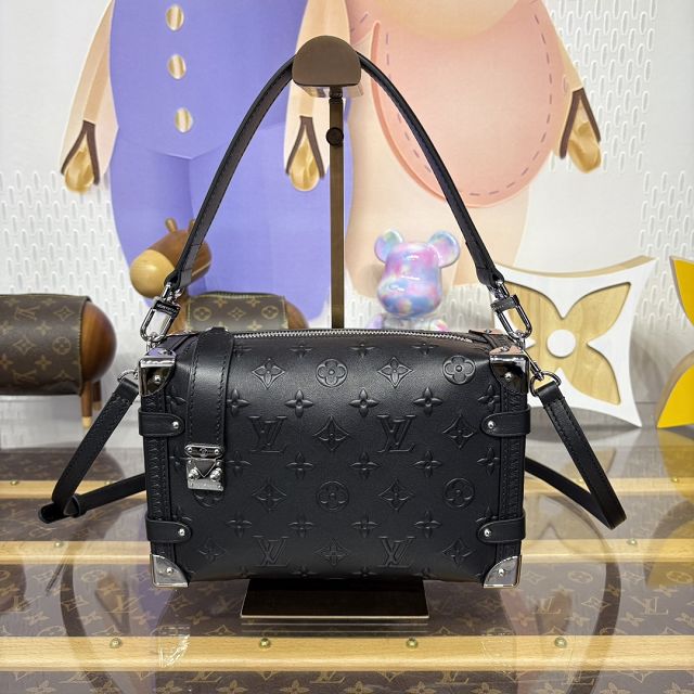 Louis vuitton original monogram calfskin side trunk mm M14572 black