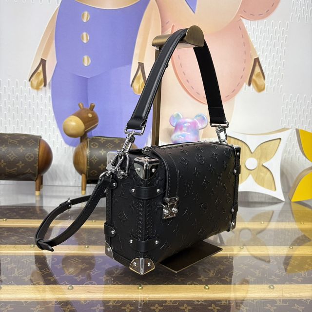 Louis vuitton original monogram calfskin side trunk mm M14572 black