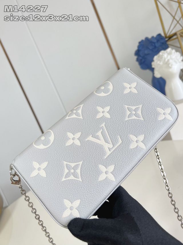 Louis vuitton original calfskin felicie pochette M82610 grey