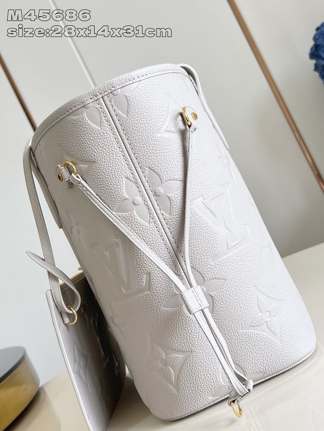 Louis vuitton original calfskin neverfull mm M13758 light grey
