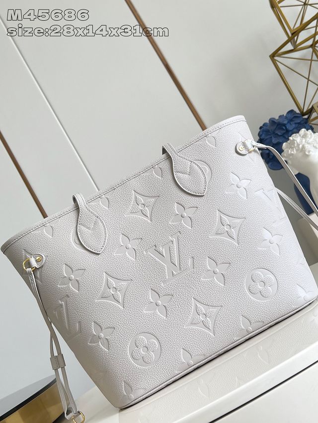 Louis vuitton original calfskin neverfull mm M13758 light grey