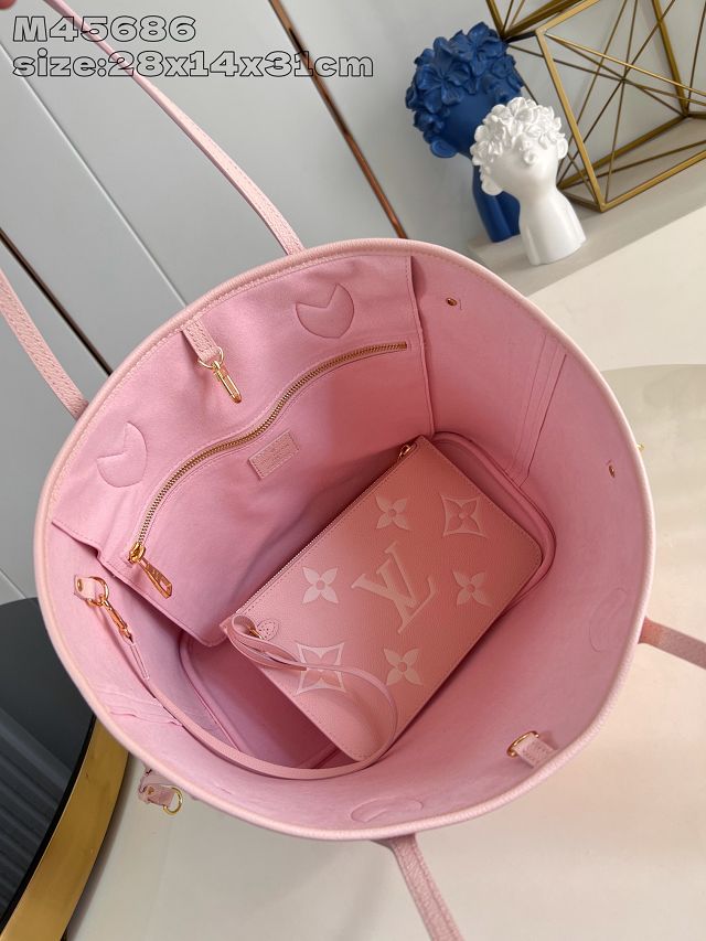 Louis vuitton original calfskin neverfull mm M14210 pink