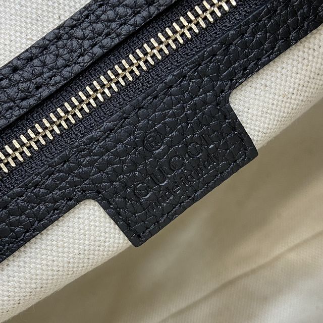 GG original calfskin emblem large shoulder bag 820453 black