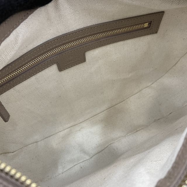 GG original calfskin emblem large shoulder bag 820453 taupe