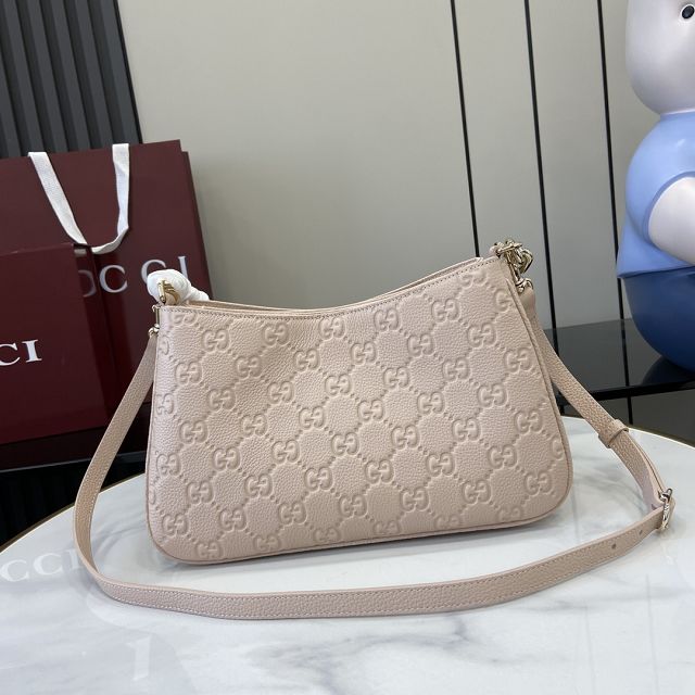 GG original calfskin emblem small shoulder bag 815263 light pink
