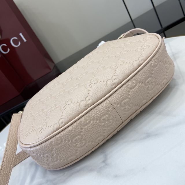 GG original calfskin emblem small shoulder bag 815409 light pink