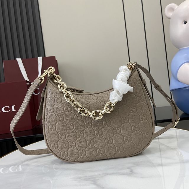 GG original calfskin emblem small shoulder bag 815409 taupe