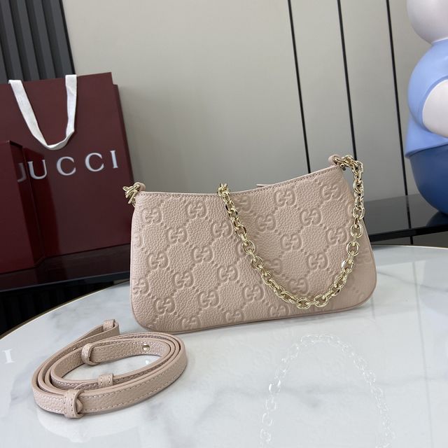 GG original calfskin emblem super mini bag 815278 light pink