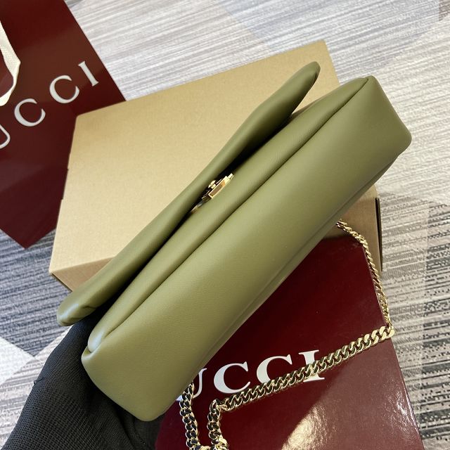 GG original calfskin milano small top handle bag 806016 green