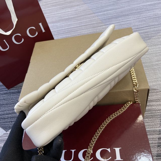 GG original lambskin milano small top handle bag 806016 white
