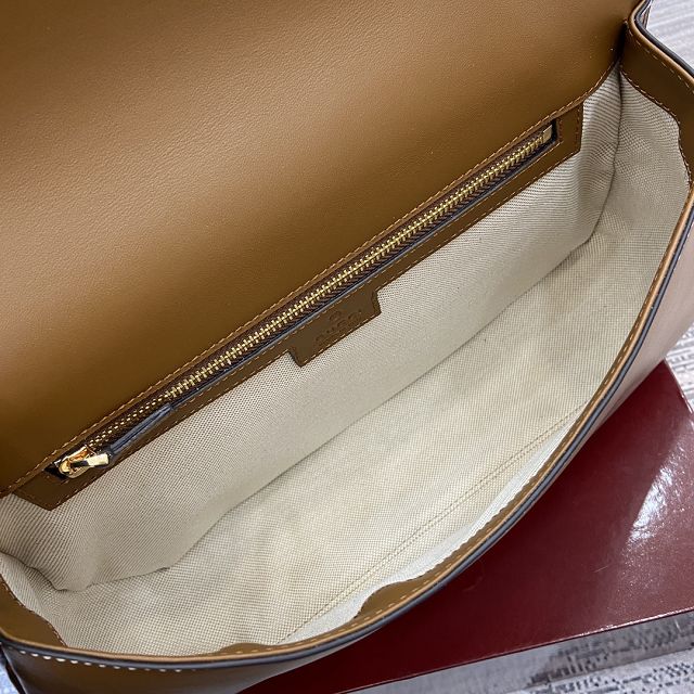 GG original calfskin blondie large top handle bag 815716 brown
