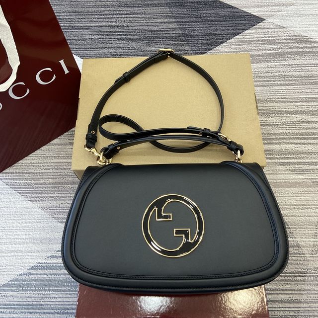 GG original calfskin blondie large top handle bag 815719 black