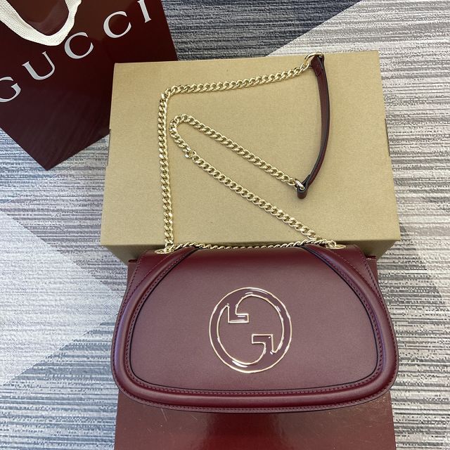 GG original calfskin blondie medium shoulder bag 815715 bordeaux