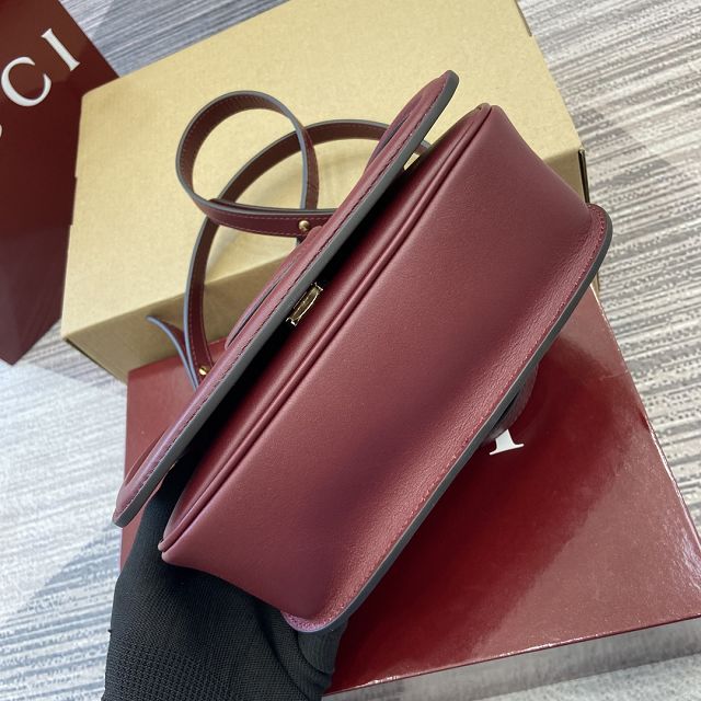 GG original calfskin blondie small shoulder bag 815700 bordeaux