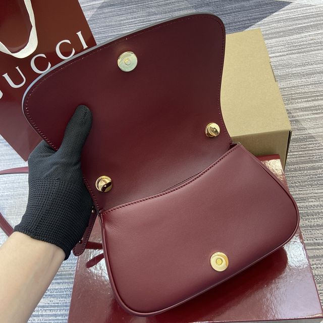 GG original calfskin blondie small shoulder bag 815700 bordeaux