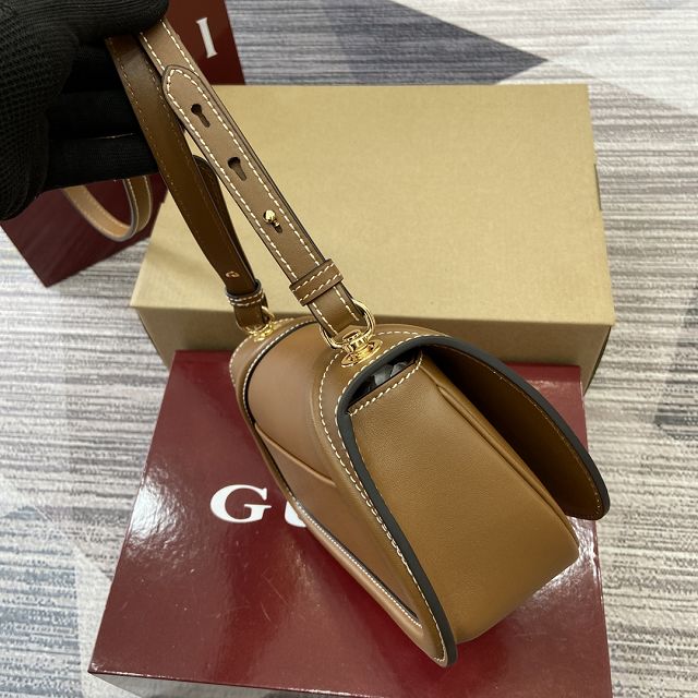 GG original calfskin blondie small shoulder bag 815700 brown