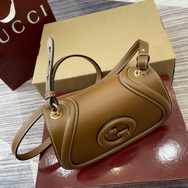 GG original calfskin blondie small shoulder bag 815700 brown
