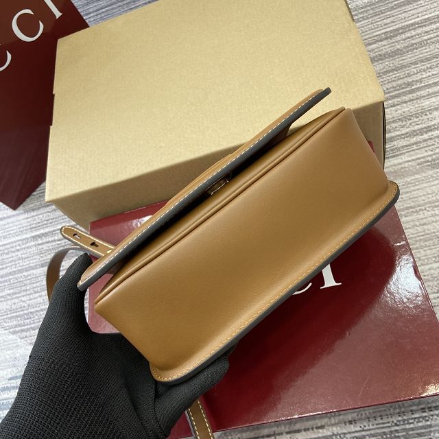 GG original calfskin blondie small shoulder bag 815700 brown
