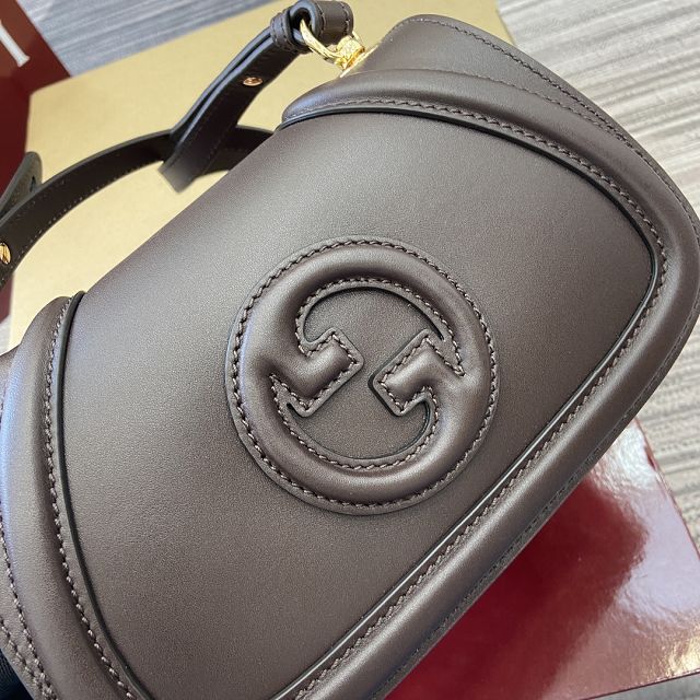 GG original calfskin blondie small shoulder bag 815700 dark coffee