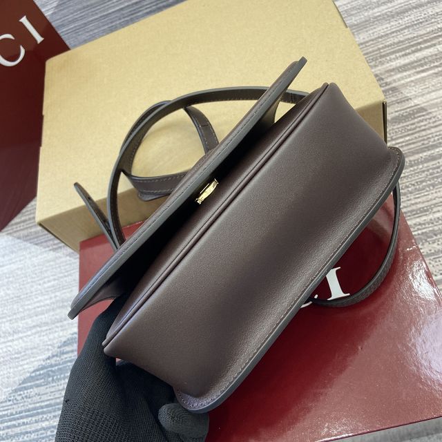 GG original calfskin blondie small shoulder bag 815700 dark coffee