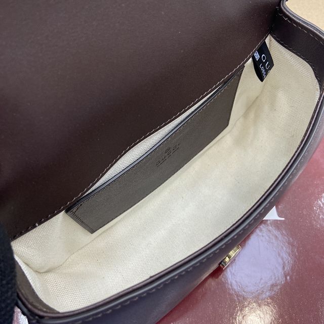 GG original calfskin blondie small shoulder bag 815700 dark coffee