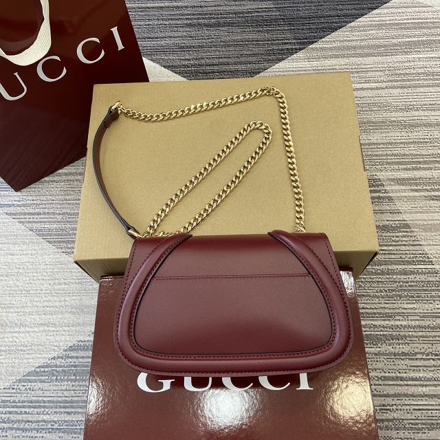 GG original calfskin blondie small shoulder bag 815711 bordeaux