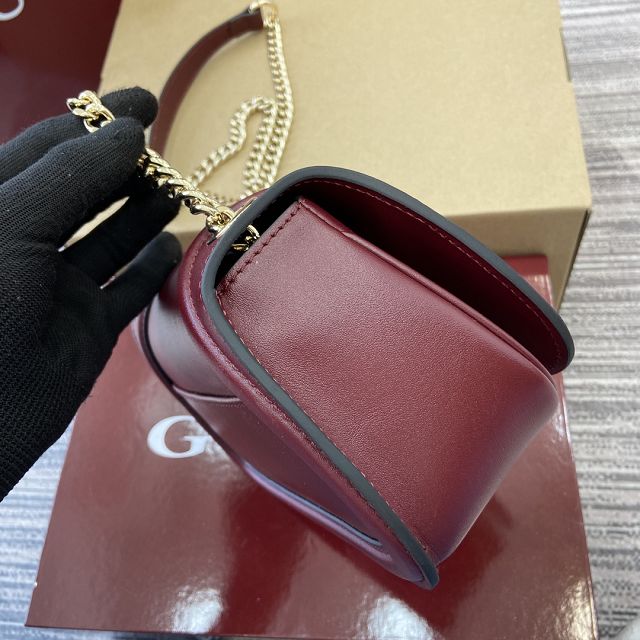 GG original calfskin blondie small shoulder bag 815711 bordeaux