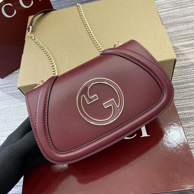 GG original calfskin blondie small shoulder bag 815711 bordeaux