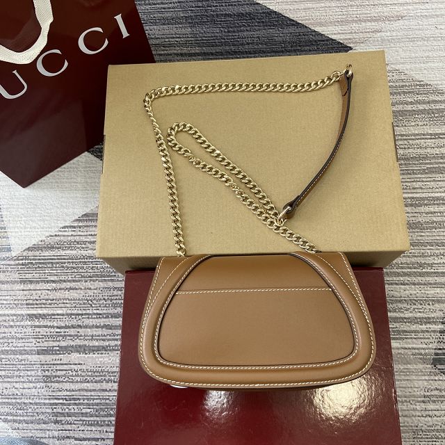 GG original calfskin blondie small shoulder bag 815711 brown