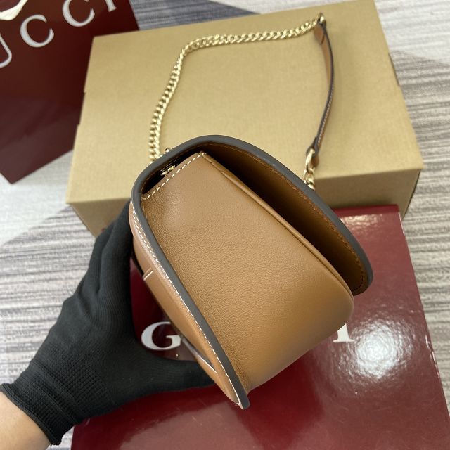GG original calfskin blondie small shoulder bag 815711 brown