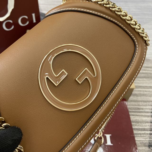 GG original calfskin blondie small shoulder bag 815711 brown