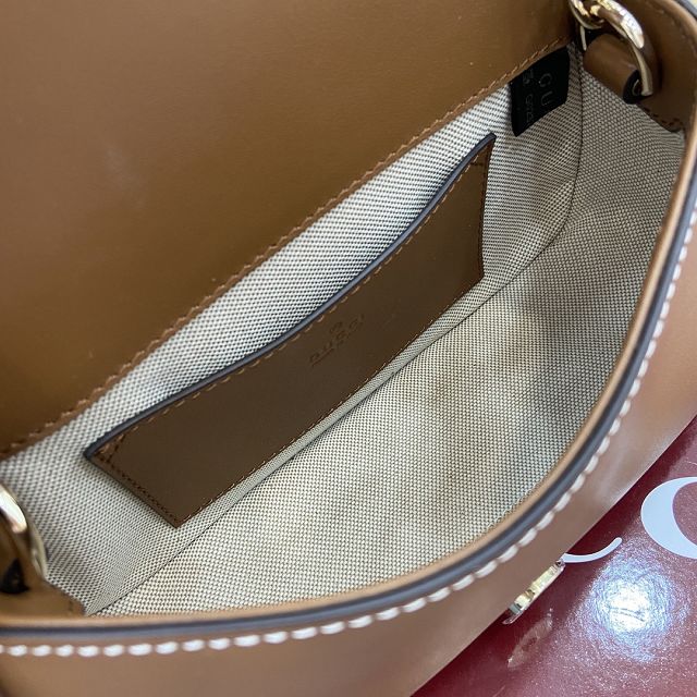 GG original calfskin blondie small shoulder bag 815711 brown