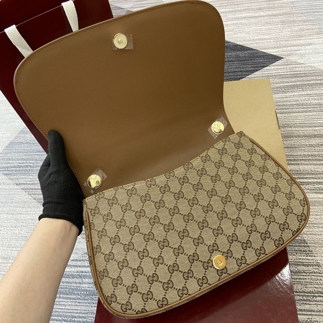 GG original canvas blondie large top handle bag 815719 brown