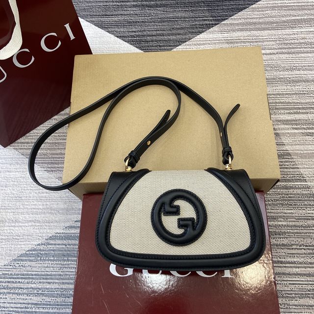 GG original canvas blondie small shoulder bag 815700 black