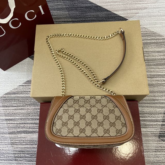 GG original canvas blondie small shoulder bag 815711 brown