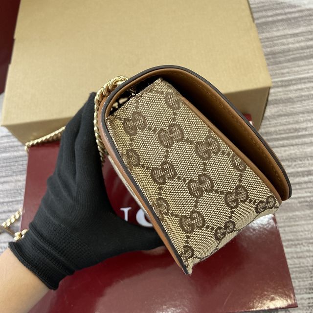 GG original canvas blondie small shoulder bag 815711 brown