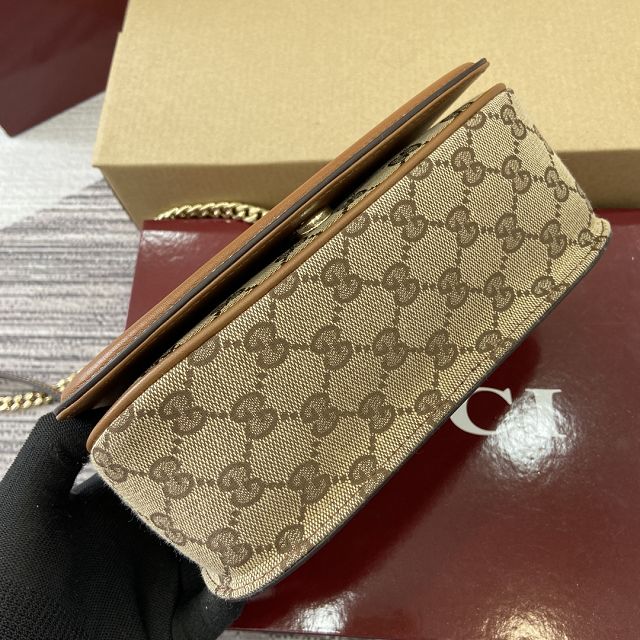 GG original canvas blondie small shoulder bag 815711 brown
