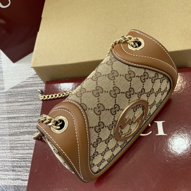 GG original canvas blondie small shoulder bag 815711 brown