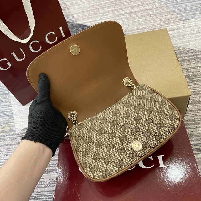 GG original canvas blondie small shoulder bag 815711 brown