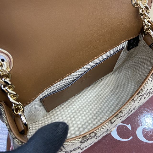 GG original canvas blondie small shoulder bag 815711 brown