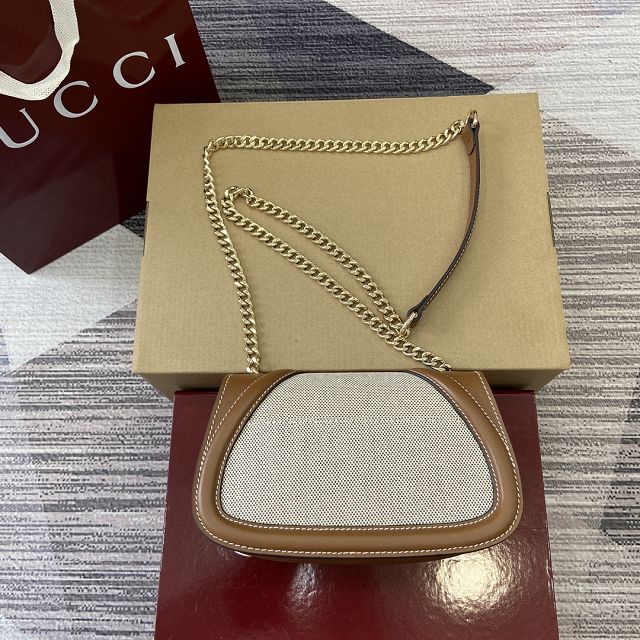 GG original canvas blondie small shoulder bag 815711 brown&white
