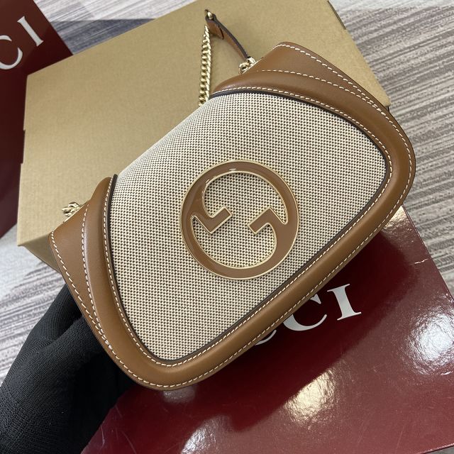 GG original canvas blondie small shoulder bag 815711 brown&white