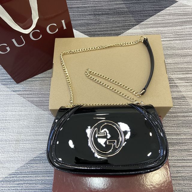 GG original patent calfskin blondie medium shoulder bag 815715 black