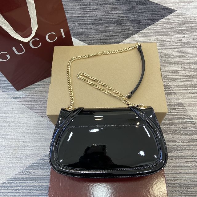 GG original patent calfskin blondie medium shoulder bag 815715 black