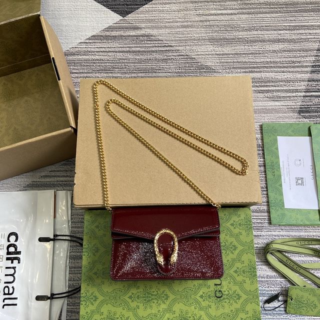 GG original shiny calfskin dionysus mini bag 795368 bordeaux