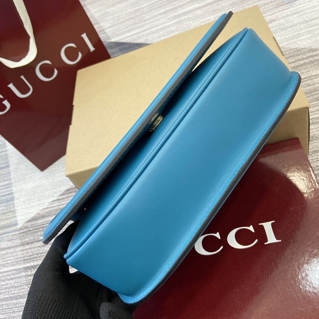 GG original suede calfskin blondie medium shoulder bag 815715 blue