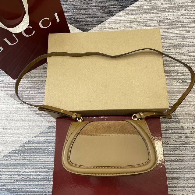 GG original suede calfskin blondie small shoulder bag 815700 brown