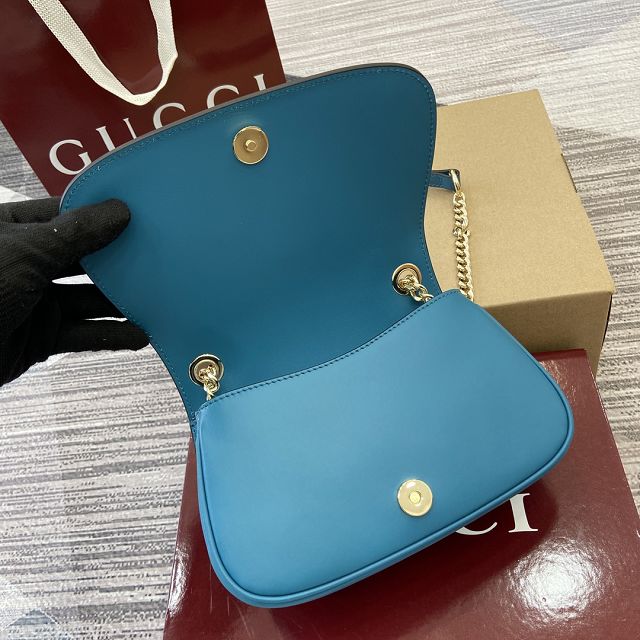 GG original suede calfskin blondie small shoulder bag 815711 blue