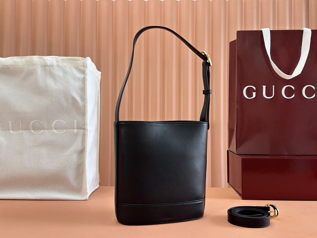 GG original calfskin 73 small bucket bag 833665 black