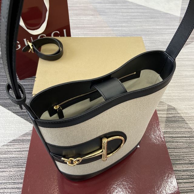 GG original canvas 73 medium bucket bag 833660 black